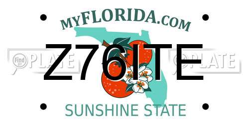 Z76ITE Florida License Plate