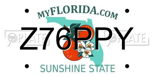 Z76PPY Florida License Plate