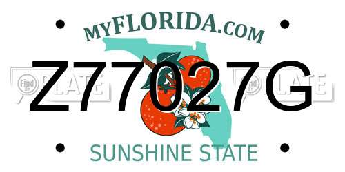Z77027G Florida License Plate