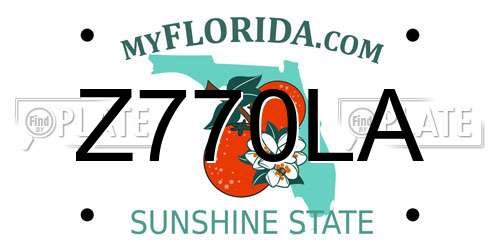 Z770LA Florida License Plate