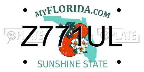 Z771UL Florida License Plate