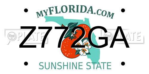 Z772GA Florida License Plate