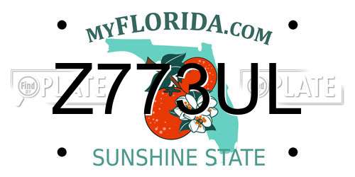 Z773UL Florida License Plate