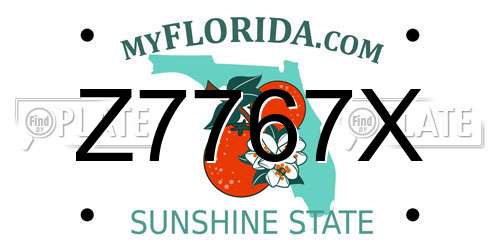 Z7767X Florida License Plate