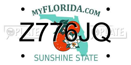 Z776JQ Florida License Plate