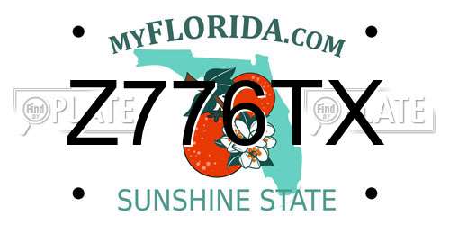 Z776TX Florida License Plate
