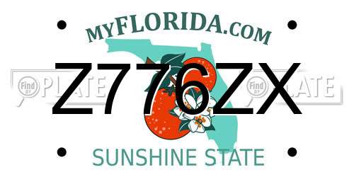 Z776ZX Florida License Plate