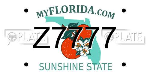 Z7777 Florida License Plate