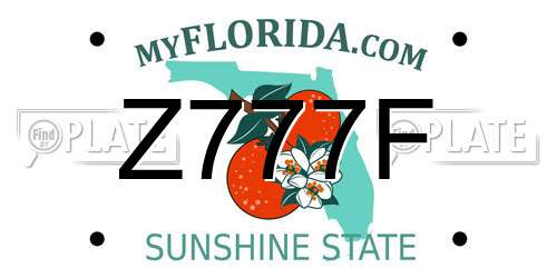 Z777F Florida License Plate