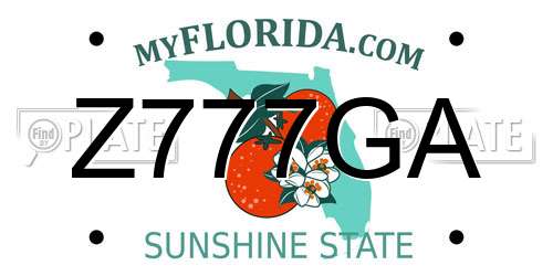 Z777GA Florida License Plate