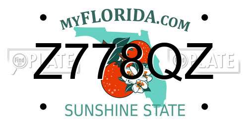 Z778QZ Florida License Plate