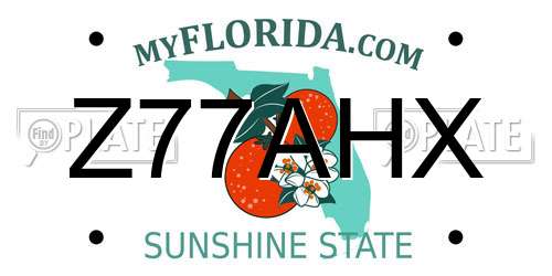 Z77AHX Florida License Plate