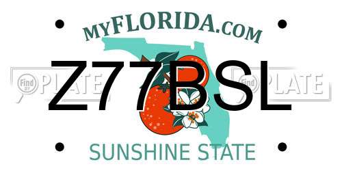 Z77BSL Florida License Plate