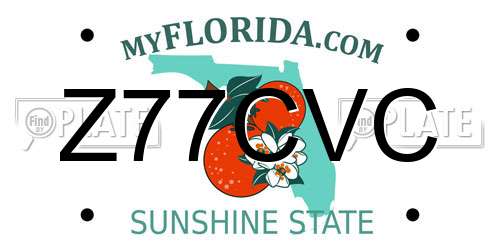Z77CVC Florida License Plate