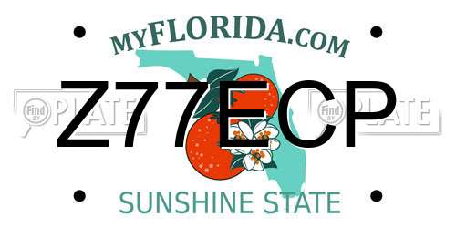 Z77ECP Florida License Plate