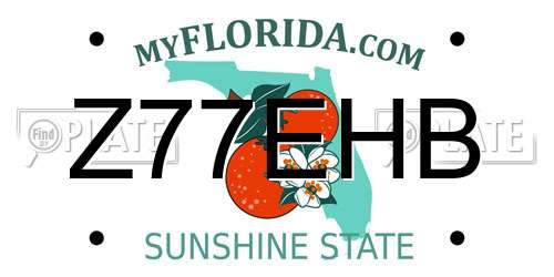 Z77EHB Florida License Plate