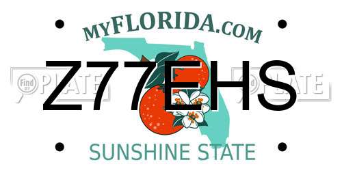 Z77EHS Florida License Plate