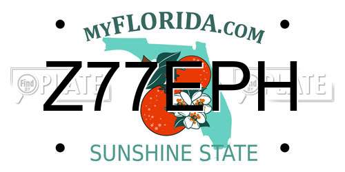 Z77EPH Florida License Plate