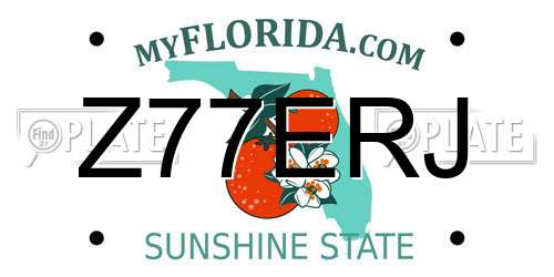 Z77ERJ Florida License Plate