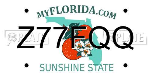 Z77FQQ Florida License Plate