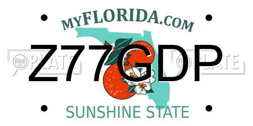 Z77GDP Florida License Plate