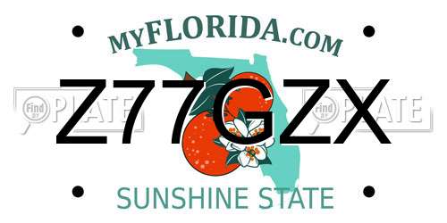 Z77GZX Florida License Plate