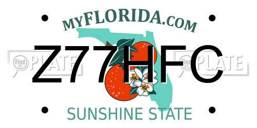 Z77HFC Florida License Plate