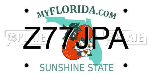 Z77JPA Florida License Plate
