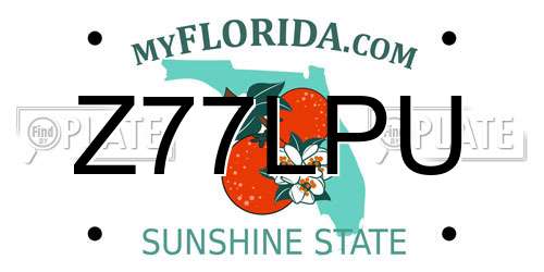 Z77LPU Florida License Plate