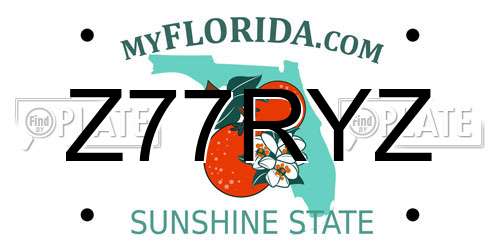 Z77RYZ Florida License Plate
