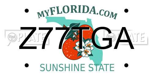Z77TGA Florida License Plate
