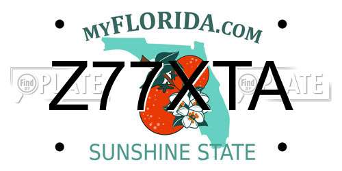 Z77XTA Florida License Plate