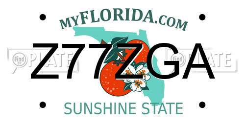 Z77ZGA Florida License Plate