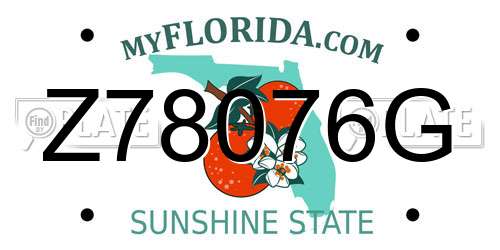 Z78076G Florida License Plate