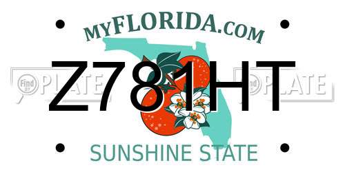 Z781HT Florida License Plate