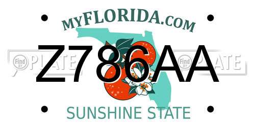 Z786AA Florida License Plate