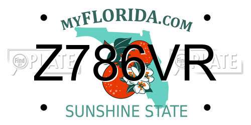 Z786VR Florida License Plate