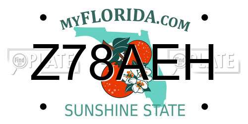 Z78AEH Florida License Plate