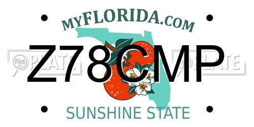 Z78CMP Florida License Plate
