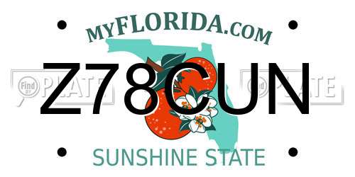Z78CUN Florida License Plate