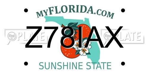 Z78IAX Florida License Plate