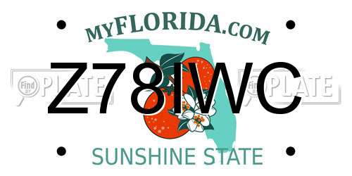 Z78IWC Florida License Plate