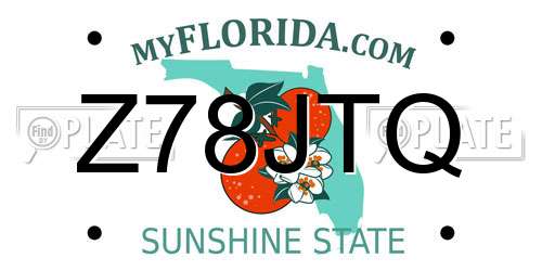 Z78JTQ Florida License Plate