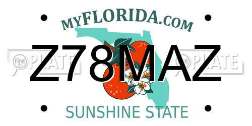 Z78MAZ Florida License Plate