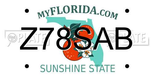 Z78SAB Florida License Plate