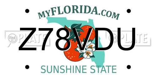 Z78VDU Florida License Plate