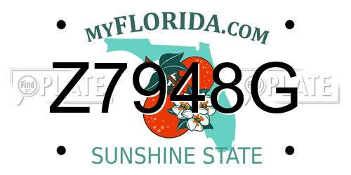 Z7948G Florida License Plate