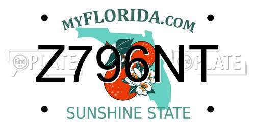 Z796NT Florida License Plate