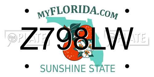 Z798LW Florida License Plate