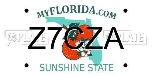 Z7CZA Florida License Plate